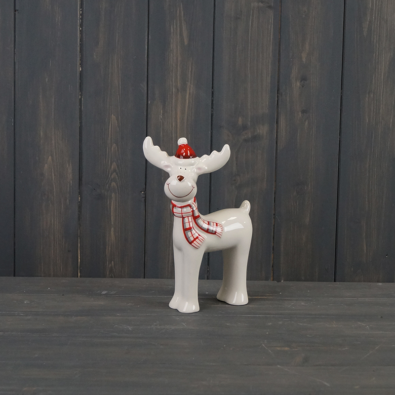 Large Ceramic Christmas Reindeer (21.7cm) detail page
